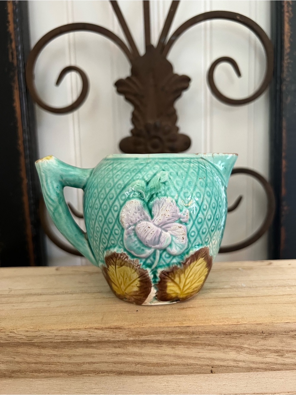 Antique Victorian Majolica cream pitcher
